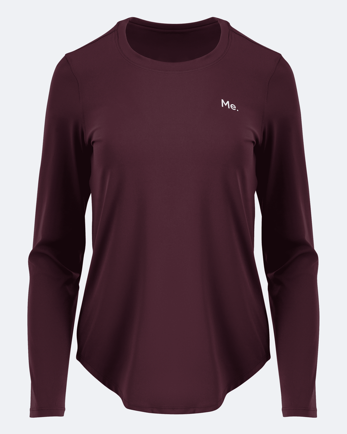 Langarmshirt, burgundrot