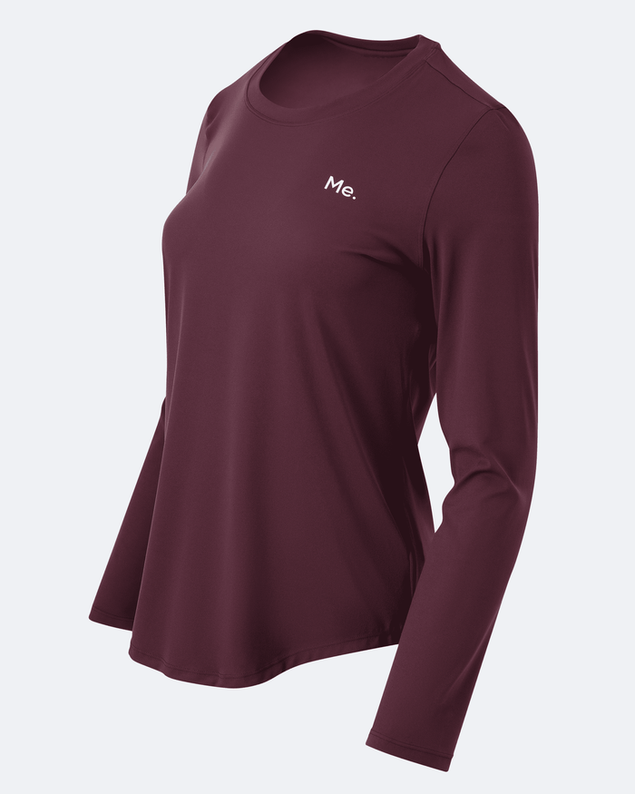 Langarmshirt, burgundrot