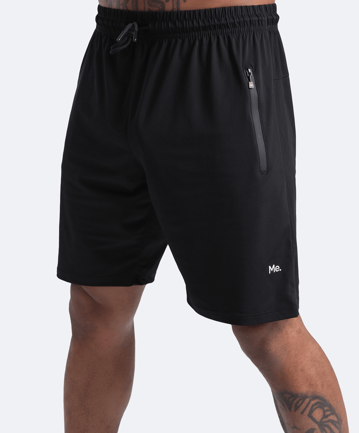 Tiefschwarze Fitness-Shorts