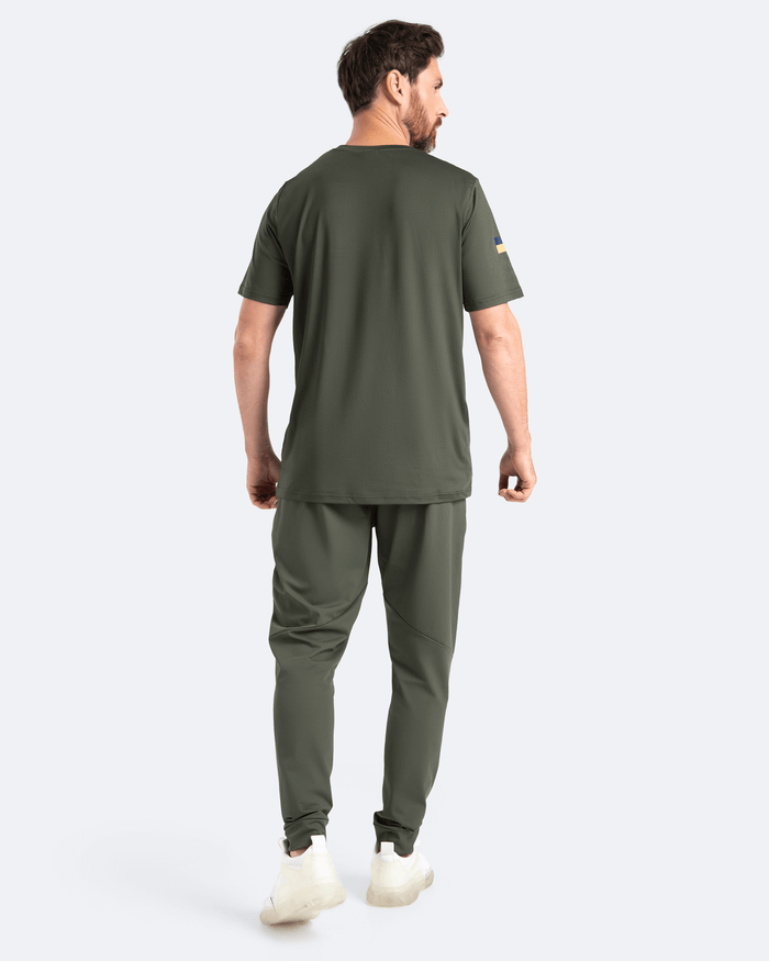 Conjunto de calça jogger & camiseta verde-caqui