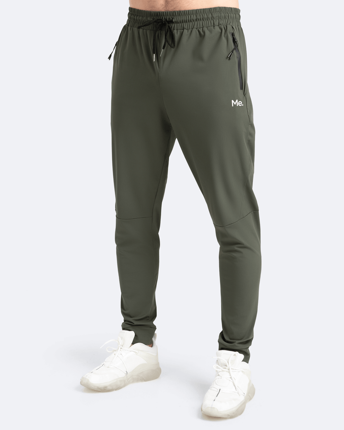 Calça jogger athleisure na cor caqui