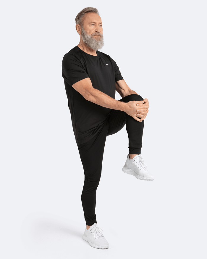 Pantaloni athleisure per jogging color nero intenso