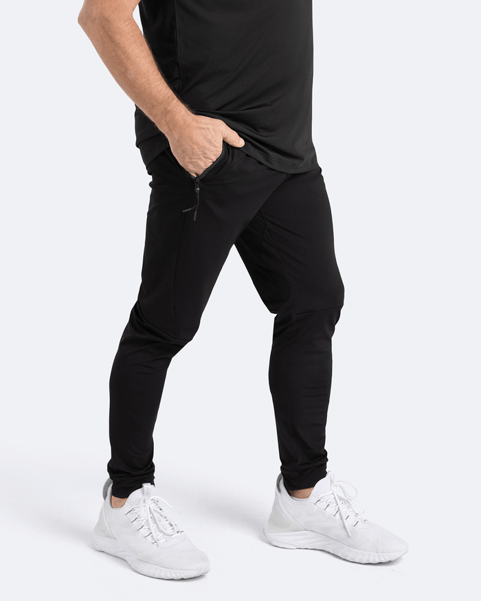 Pantaloni athleisure per jogging color nero intenso