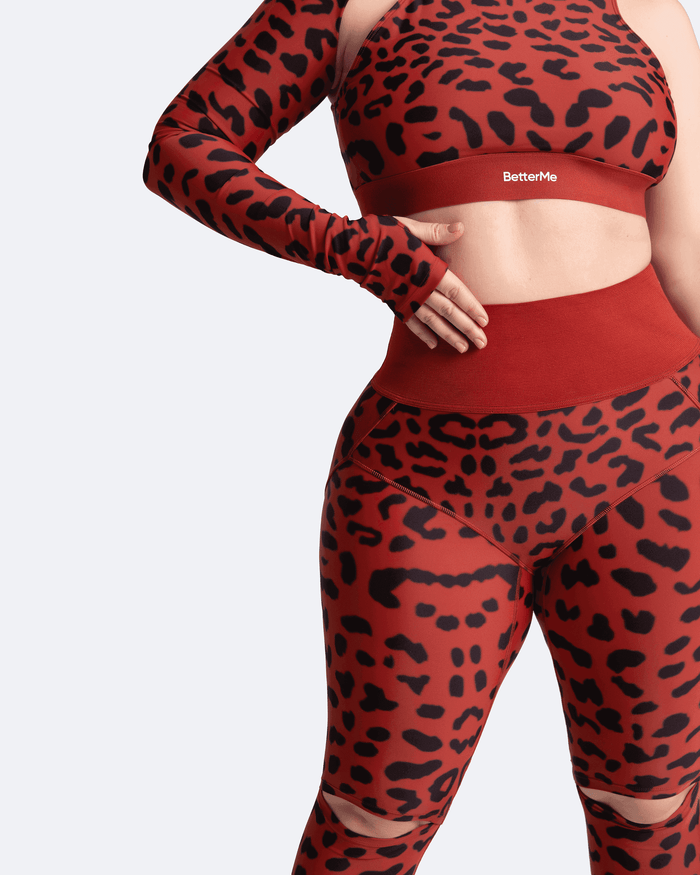 Legging taille haute à trou au genou