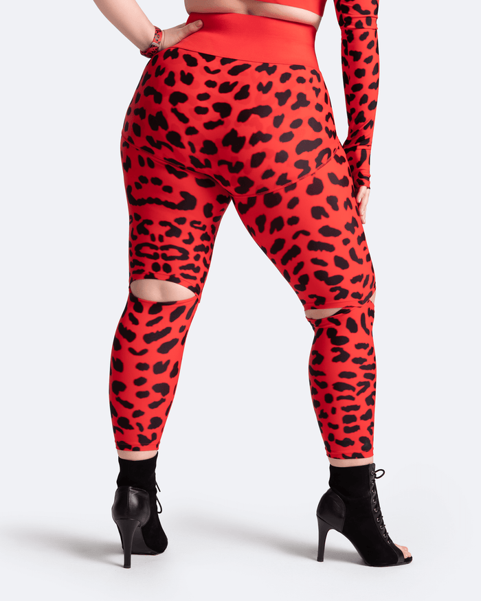 Legging taille haute à trou au genou