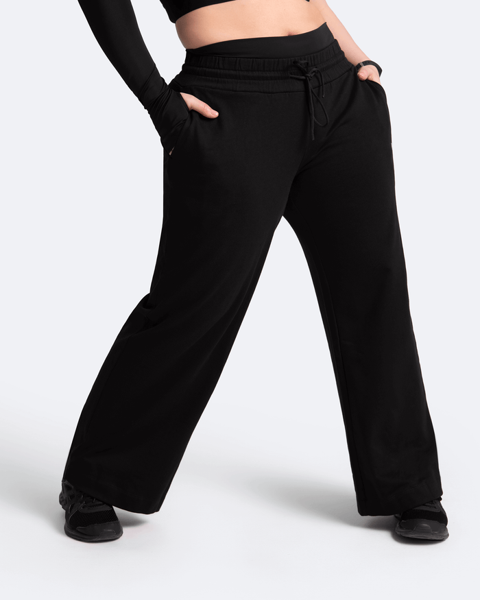 Pantalon large ventre plat