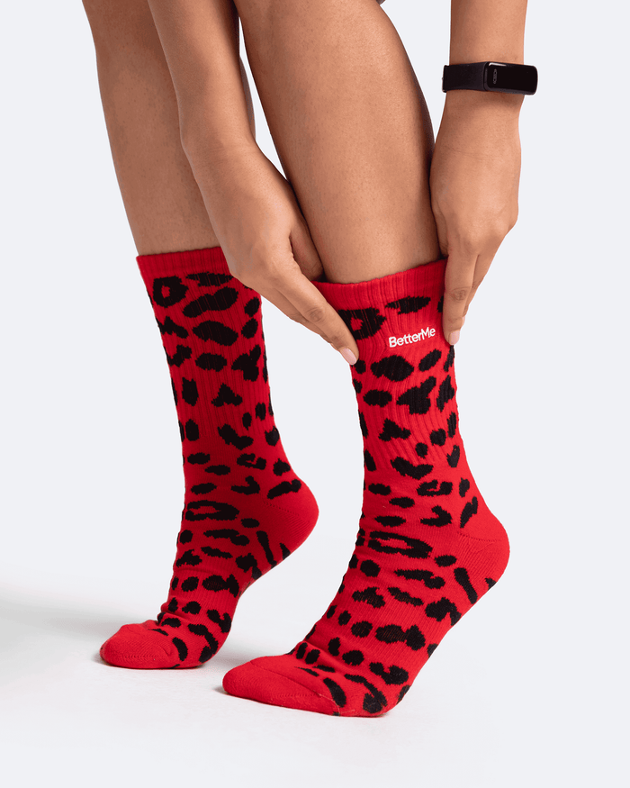 Calcetines de algodón con motivo de leopardo