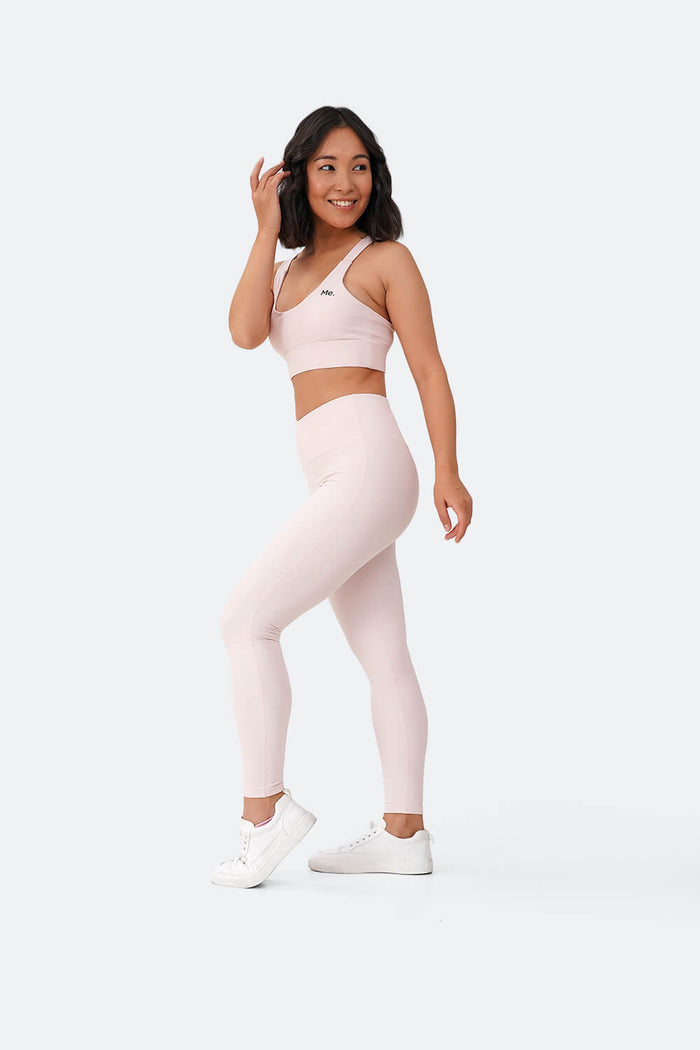 Legging taille haute vieux rose