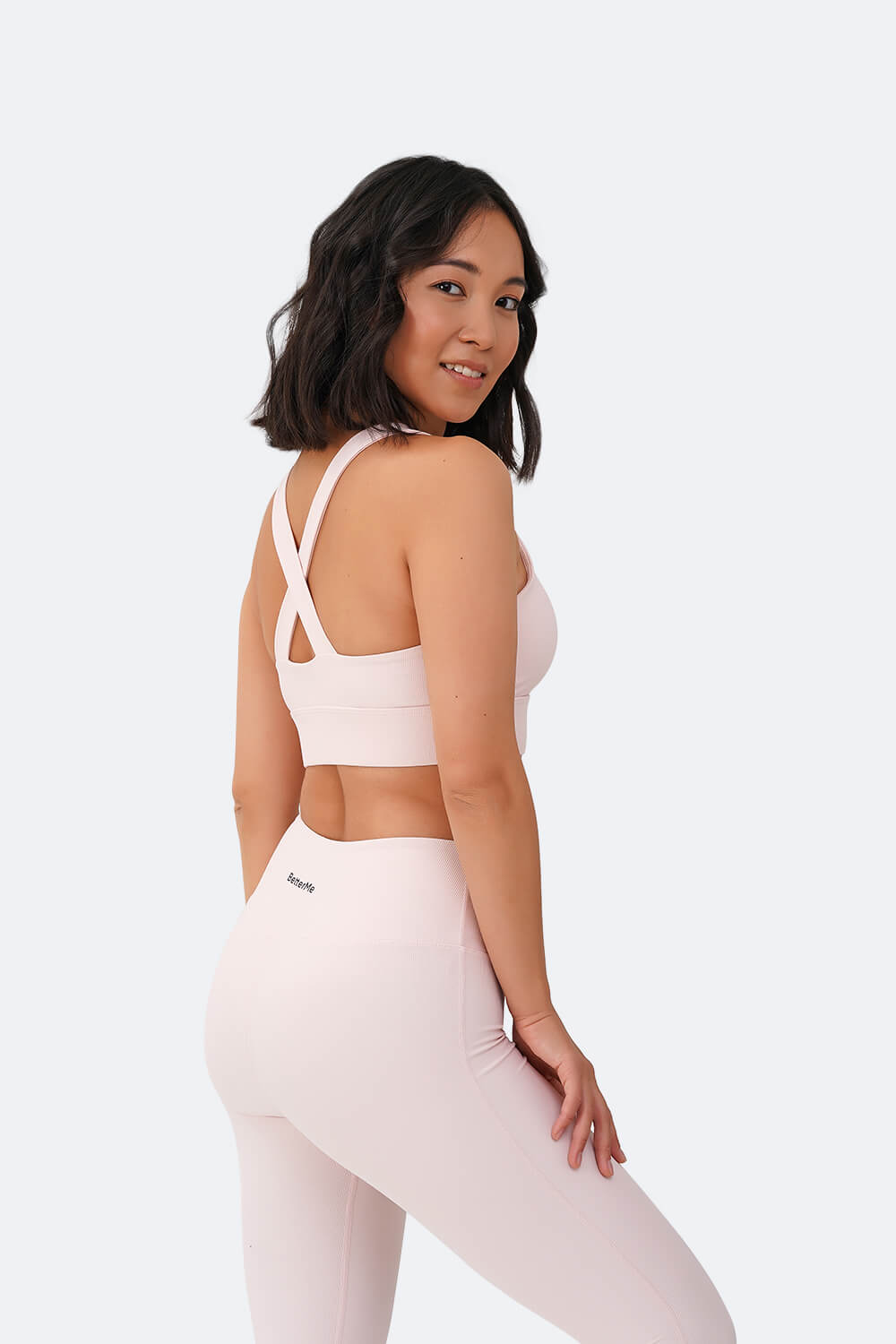 Legging cintura alta BetterMe em rosa  Legging feminina que realça o  quadril – BetterMe Store