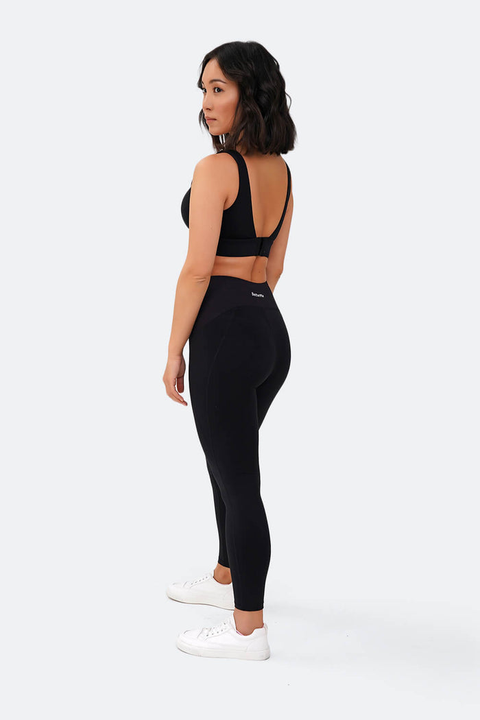 Leggings 7/8 a vita alta in nero