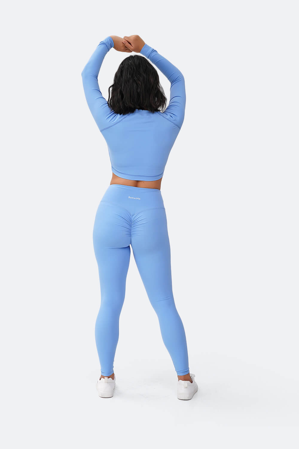 Bubble Blue Sports Set with Cropped Long Sleeve