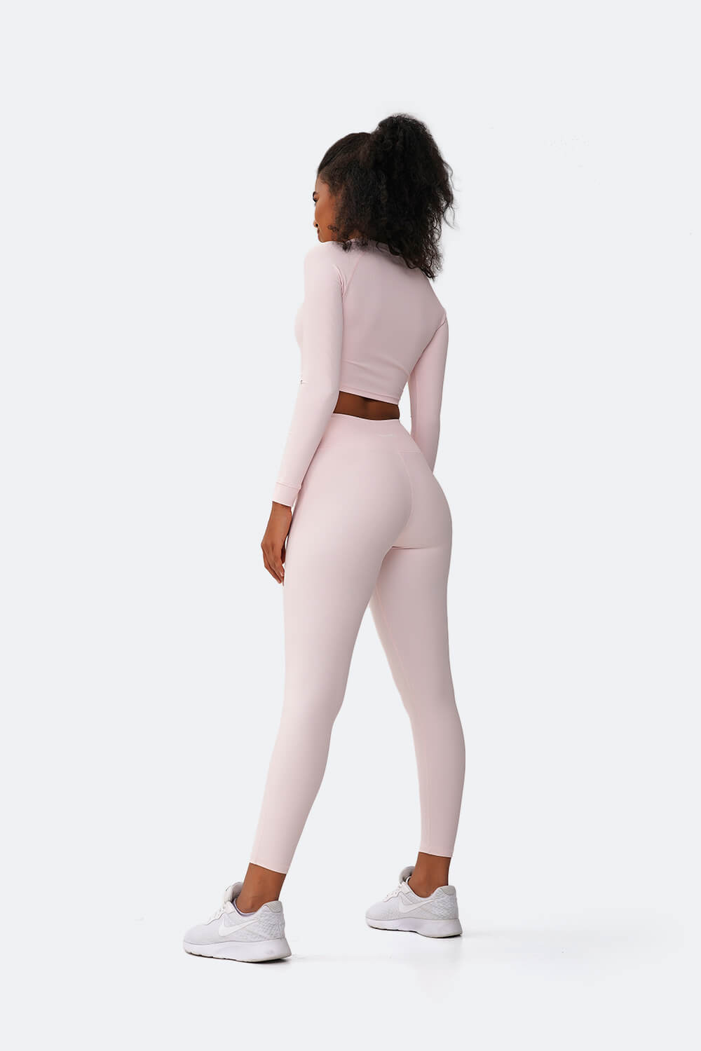 Pink Vanilla Sports Set with Cropped Long Sleeve